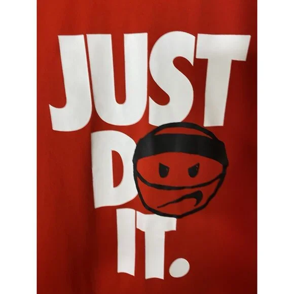 Nike Just Do It Tee Mens M Red Black White Swoosh Basketball Graphic T-Shirt - Picture 3 of 6